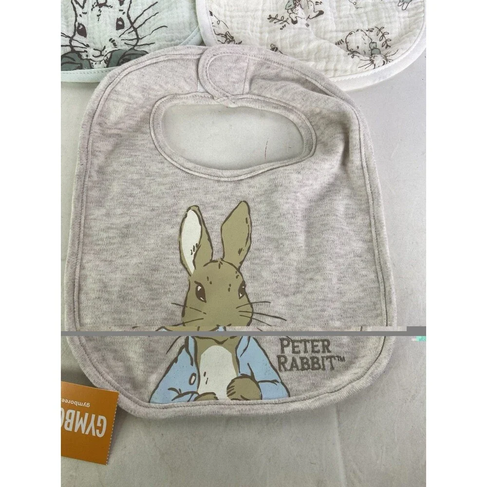 Peter Rabbit Food Drool Bibs 3 Pack Infant Baby NEW